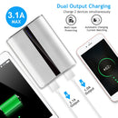 12000mAh Portable Charger with Dual USB Ports 3.1A Output Power Bank Ultra-Compact External Battery Pack Fast Charging for IOS Phone Samsung Xiaomi ZT