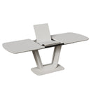 Modern Industrial Style Expandable Dining Table With U Shaped Legs - Antique Gray White