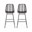 Sawtelle Outdoor Wicker Barstools (Set of 2) by HouseOfZazla