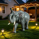 20'' Tall Resin Elephant Statue with Raised Trunk