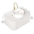 DINA 30" Bathroom Vanity & Sink with Floating Curved Edges and Striped Storage by HouseOfZazla