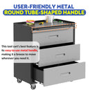 Heavy Duty Metal Storage Cabinet With Wheels 3 Drawer Tool Cabinet For Garage, Office, And Home Organizer Solutions by HouseOfZazla