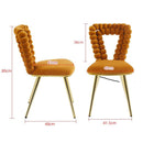 Modern Chair With Iron Tube Legs, Soft Cushions And Comfortable Backrest, Suitable For Dining Room, Living Room, Cafe, Hairball Back by Unique Piece Furniture