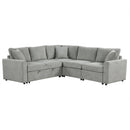 4-Seat L-shaped Modular Sofa with Thick Backrest and Seat Cushions, Suitable for Living Rooms, Offices
