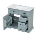 36" Bathroom Vanity with Ceramic Sink and Storage by HouseOfZazla