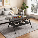 Rectangle Coffee Table With Tempered Glass Top And Shelf, Modern Table For Living Room by Unique Piece Furniture