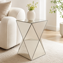 Champagne Mirrored Geometric Side Table
