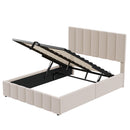 Elegant Upholstered Platform Bed With Hydraulic Storage System by Unique Piece Furniture