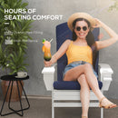 2 Piece Adirondack Chair Cushions, 59 x 20.5 x 2 inch Outdoor Chair Cushions for Fire Pit Chairs with Seat, Back, Ties, Water Repellent Replacement Patio Seat Pads, Blue