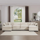 Modern Oversized Modular Cushion Sofa With Ottoman, Low Back, Deep Seating Sofa Set by Unique Piece Furniture