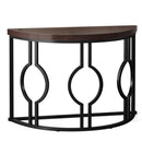 Semi Circle, Half Moon Console Table For Entryway With Geometric Base For Living Hallway - Rustic Brown by HouseOfZazla