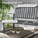 46" Outdoor Garden Bench, Metal Bench, Wood Look Slatted Frame Furniture for Patio, Park, Porch, Lawn, Yard, Deck, Gray
