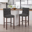 Solstara Upholstered Dining Barstool with Button Tufted and Wing Back by HouseOfZazla
