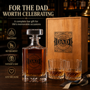 Gift for Dad Whiskey Decanter Gift Set | 730mL Decanter 2 Whiskey Glass