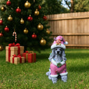 Christmas Poodle Statue, Holiday Dog Figurine
