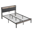 Modern Bed Frame With LED Lights, Upholstered Headboard, USB Charging by Unique Piece Furniture