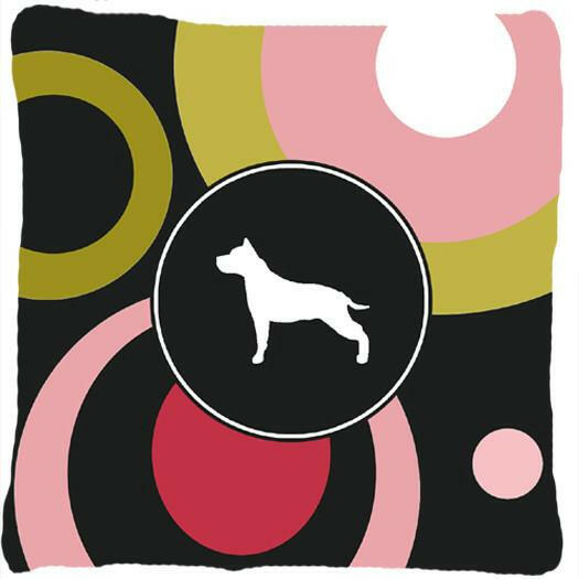 Staffie Decorative   Canvas Fabric Pillow