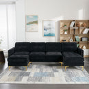 Modern L - Shape Convertible Sectional Sofa With Movable Ottoman by Unique Piece Furniture