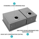 Modern Double Bowl Undermount Kitchen Sink 50 / 50 Design Stainless Steel by HouseOfZazla