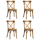 4-Pack Resin X-Back Chair, Natural