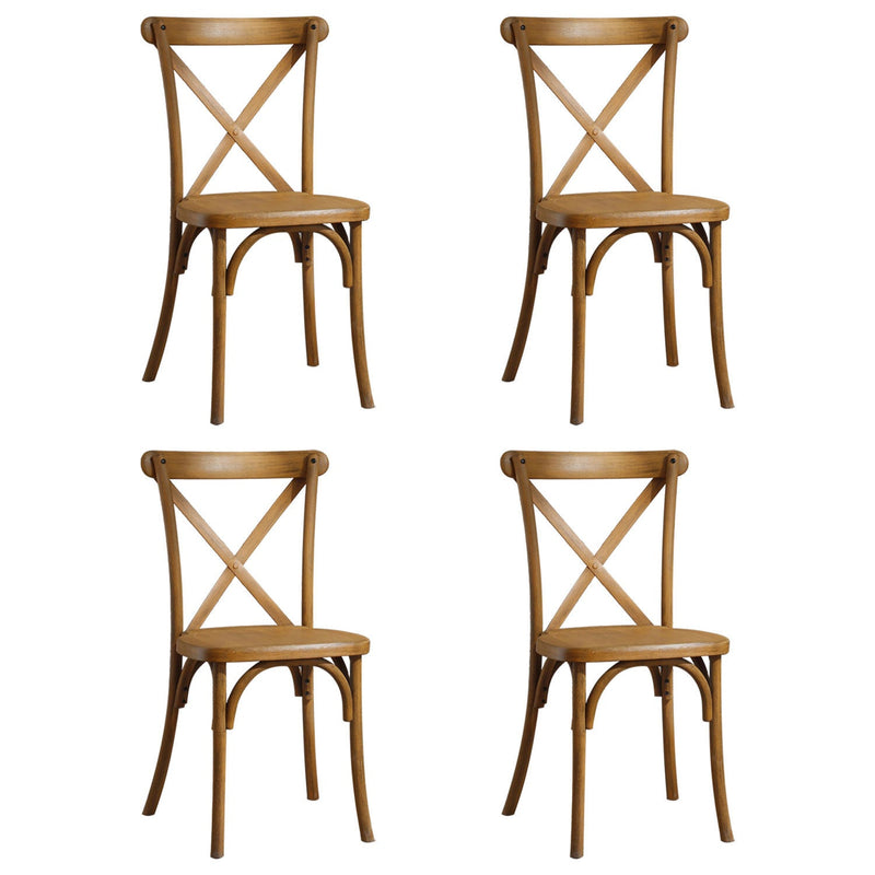 4-Pack Resin X-Back Chair, Natural
