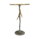 16x16x24" Metal Dual Bird Side Table with Round Tray