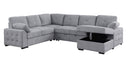 Nyhan - Upholstered Corner Sectional With Pull Out Loveseat And Storaged Chaise - Light Gray by HouseOfZazla