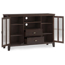 Artisan - Tall TV Media Stand - Dark Chestnut Brown by HouseOfZazla
