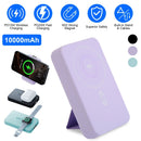 3 In 1 10000mAh MagSafe Fast Charging Power Bank PD20W Portable Charger with 2 Built In Cables Stand Fit for IOS Phone 16 15 13 Series And More