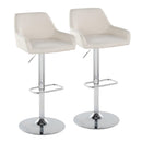 Daniella - Contemporary Adjustable Barstool With Swivel With Rounded Rectangle Footrest (Set of 2) by HouseOfZazla