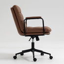 Office Chair, Mid Back Home Office Desk Task Chair With Wheels And Arms Ergonomic Computer Rolling Swivel Chair With Padded Armrest by HouseOfZazla