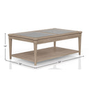 Frosted Glass Top Cocktail Table With Casters - Sand by HouseOfZazla