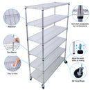 6 Tier 6000Lbs Capacity Nsf Metal Shelf Wire Shelving Unit, Heavy Duty Adjustable Storage Rack With Wheels & Shelf Liners For Commercial Grade Utility Steel Storage Rack