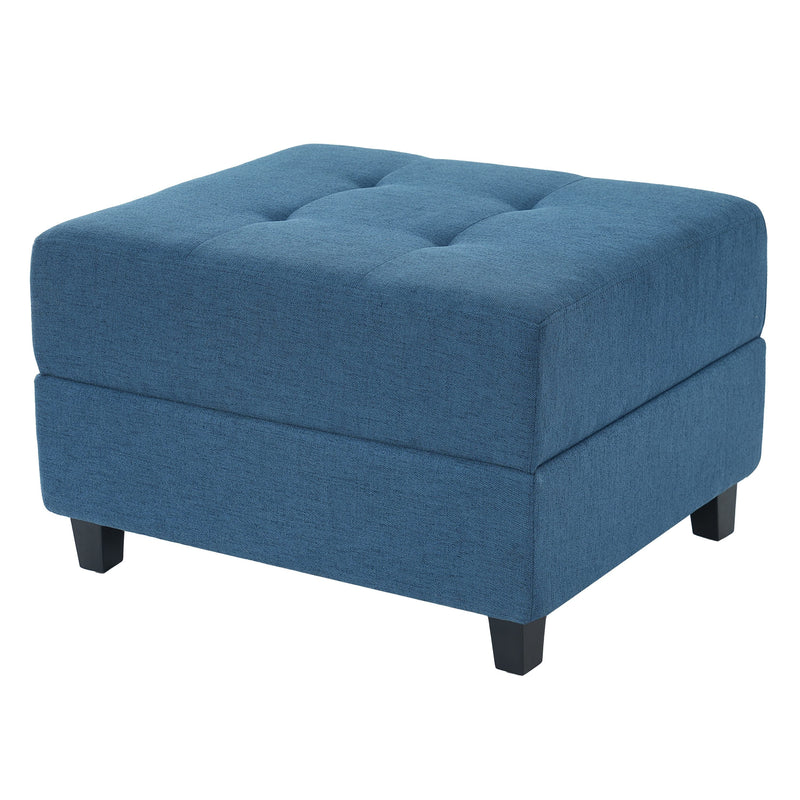 Navy Tufted Ottoman, photo 5 of 10