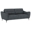 Oberle - 2 Piece Upholstered Sofa Set With Pocket Coil Seating - Charcoal by HouseOfZazla