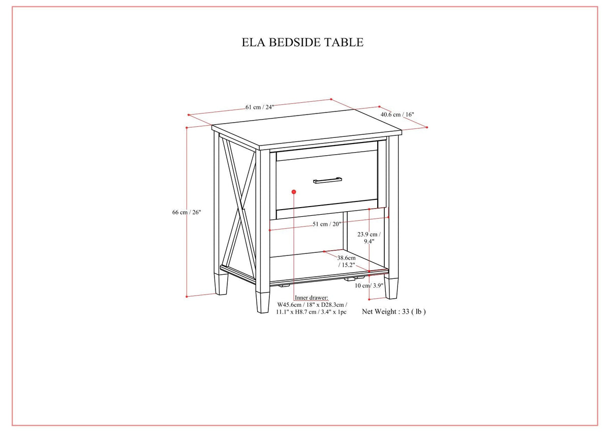 Ela - Bedside Table - Smoky Brown, photo 6 of 10