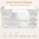 60" Bathroom Vanity Base Cabinet with Storage in White