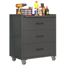 Heavy Duty Metal Storage Cabinet With Wheels 3 Drawer Tool Cabinet For Garage, Office, And Home Organizer Solutions by HouseOfZazla