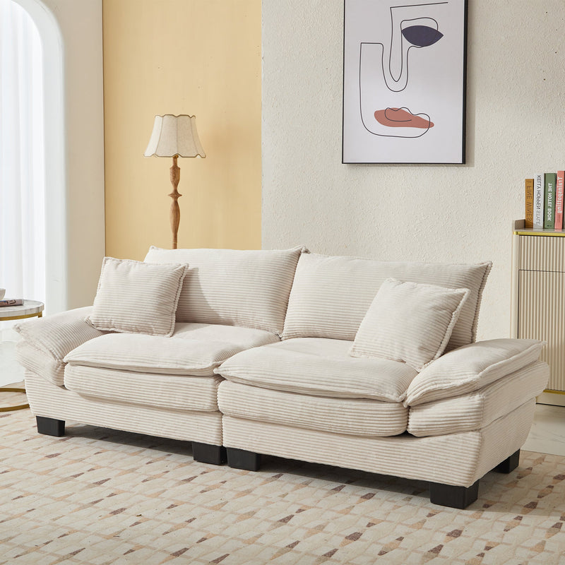 Walker Edison | Corduroy Cloud Loveseat Couch