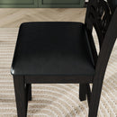 5-piece Counter Height Dining Round Table Set with One Faux Marble Top Dining Table and Four PU-leather Chairs,Dark Espresso