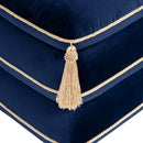 Monarch 19.5" Squared Upholstered Ottoman with Bullion Fringe