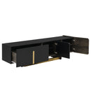 TV Stand With 1 Drawer, 2 Cabinets And Adjustable Shelves by HouseOfZazla