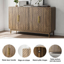 Sideboard Buffet Cabinet With Carved Doors And Adjustable Layer Board by Unique Piece Furniture