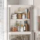 3-Tier Foldable Stackable Corner Storage Cabinet with Transparent Doors
