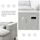 Modular Sectional With Storage Pockets, 5 Seat U Shaped Couch Set With Pillows, Free Combination Modern Cloud Sofa With 2 Movable Ottoman
