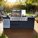 85-Inch 4-Burner Stainless Steel Gas Outdoor Kitchen Barbecue Island Grill by HouseOfZazla