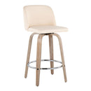 Toriano - Modern Design Fixed Height Counter Stool With Swivel With Round Footrest (Set of 2) by HouseOfZazla