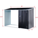 Firewood Storage Shed, Outdoor Firewood Rack, Outdoor Storage Shed With Log Holder, Firewood Shelter For Patio, Anthracite Galvanized Steel - Black by HouseOfZazla