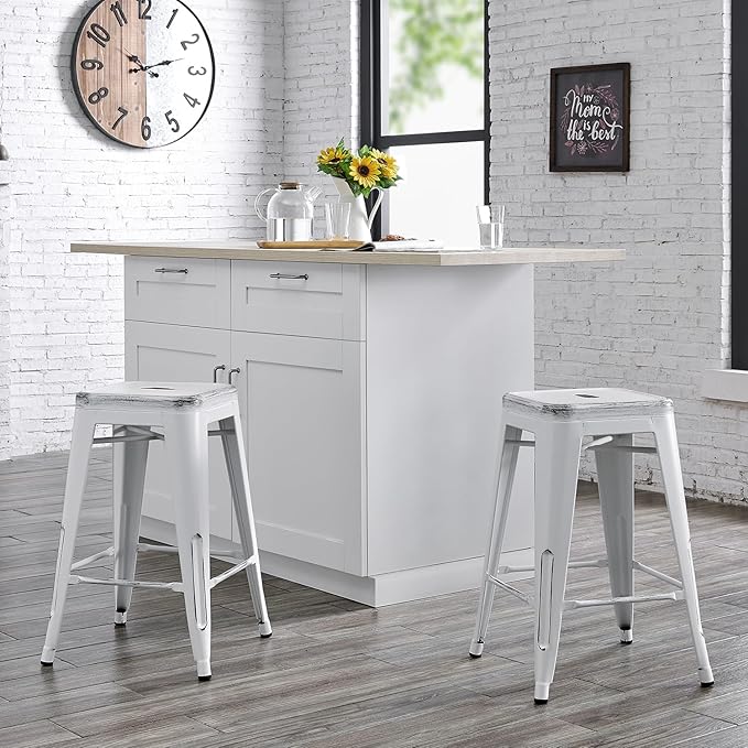 Backless Modern Industrial Bar Stools (Set of 2), photo 2 of 6