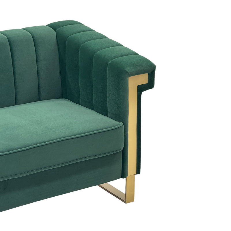 Emerald Green Velvet 2 Piece Sofa Set, photo 6 of 10
